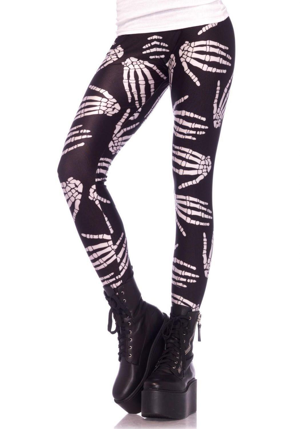 Boney Hands Skeleton Print Leggings
