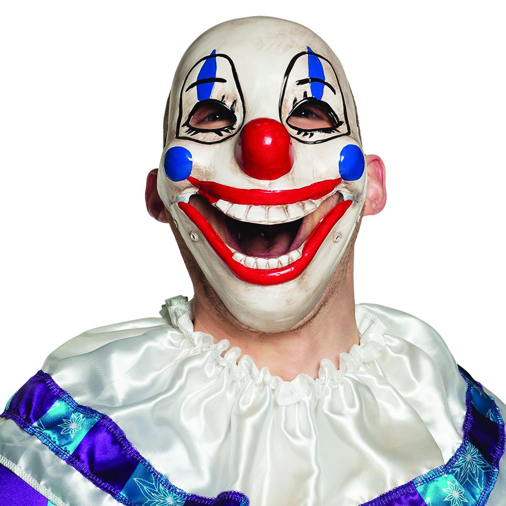 Scary Clown Face Mask with Moveable Jaw – mouth open