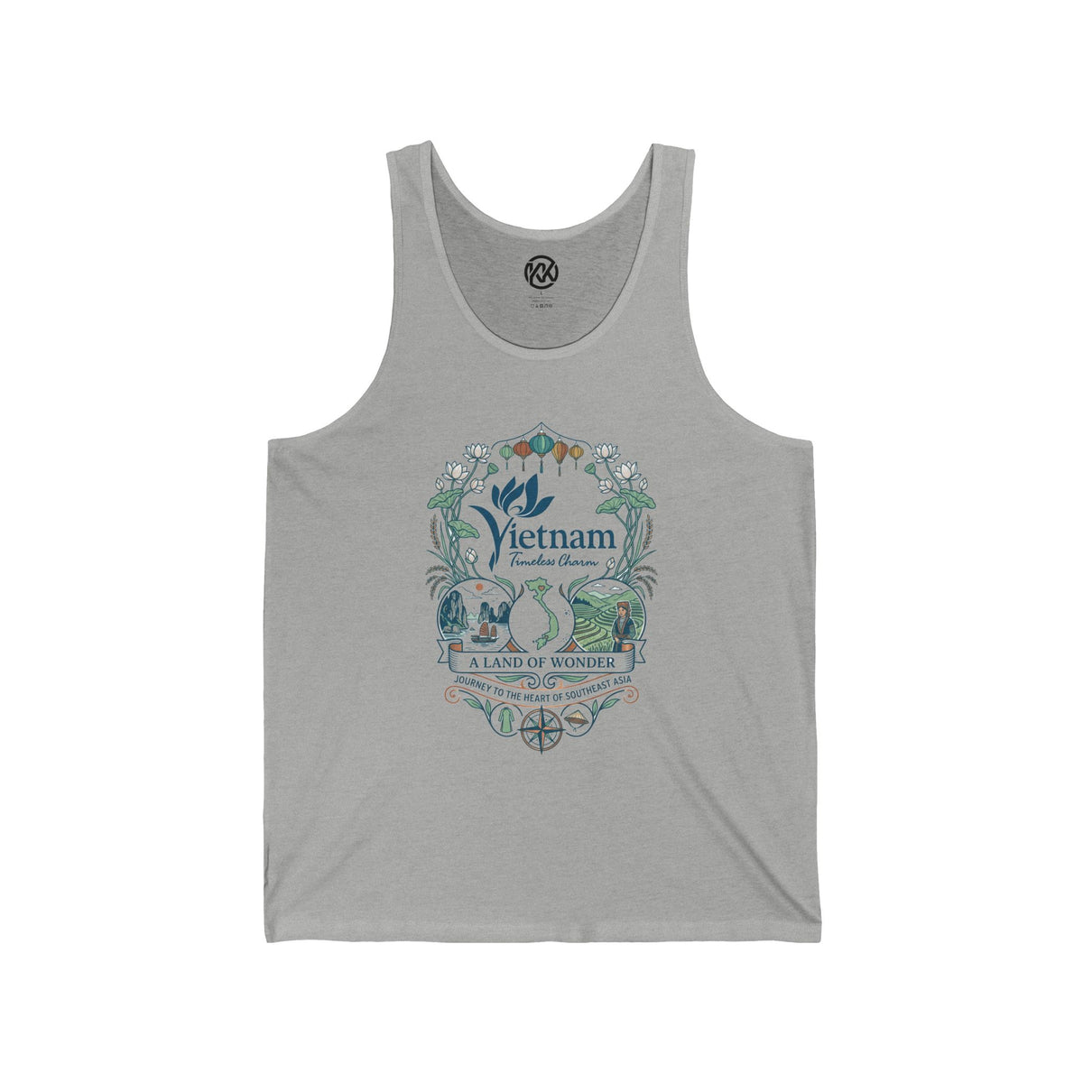 Vietnam Travel Tank Top — 'Vietnam: A Land of Wonder' Floral Vintage Graphic - image 2