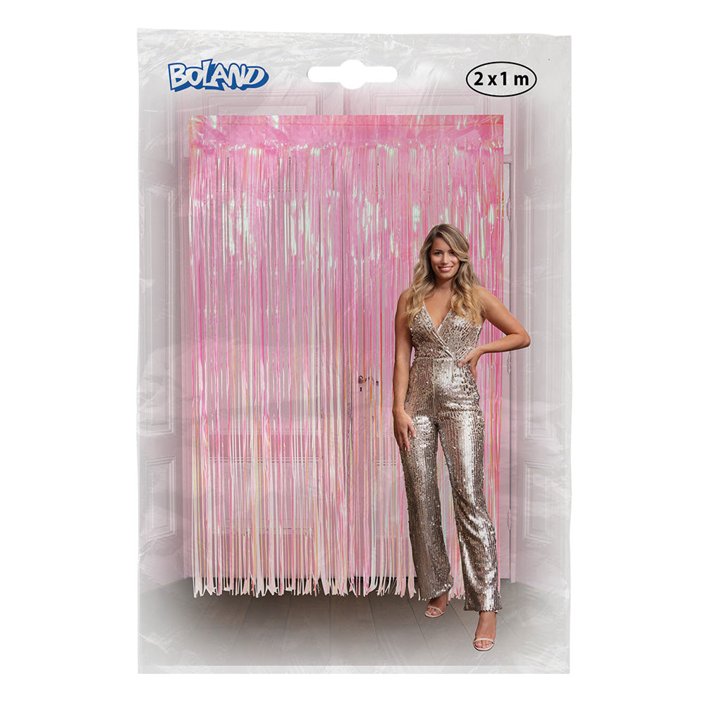 Iridescent Light Pink Foil Curtain - image 4