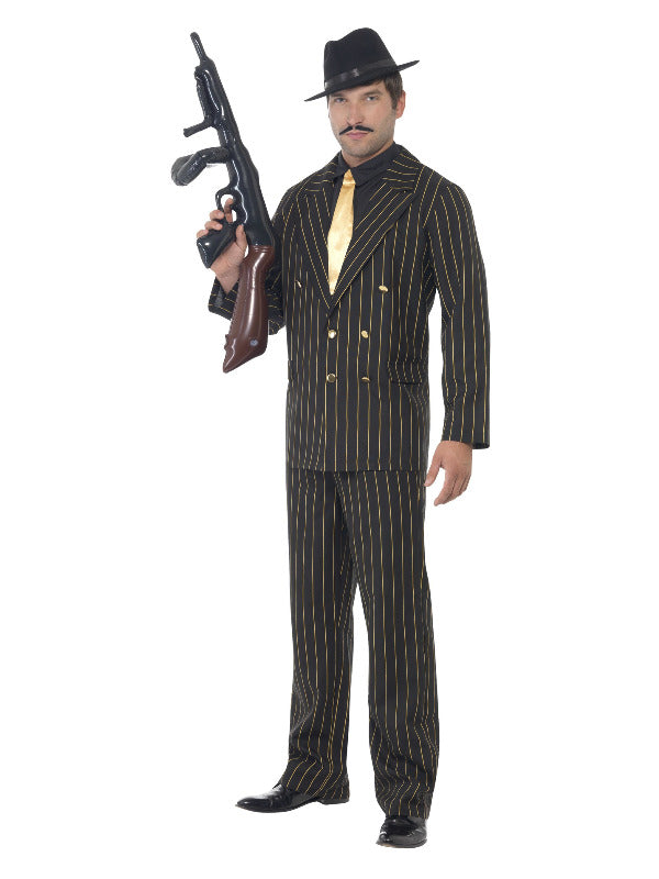 Gold Pinstripe Gangster Costume - image 1