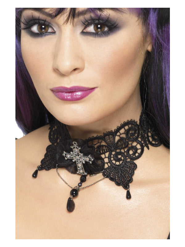 Black Gothic Lace Choker - image 1
