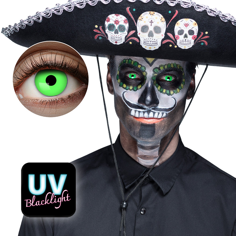 UV Flash Green Contact Lenses - image 1