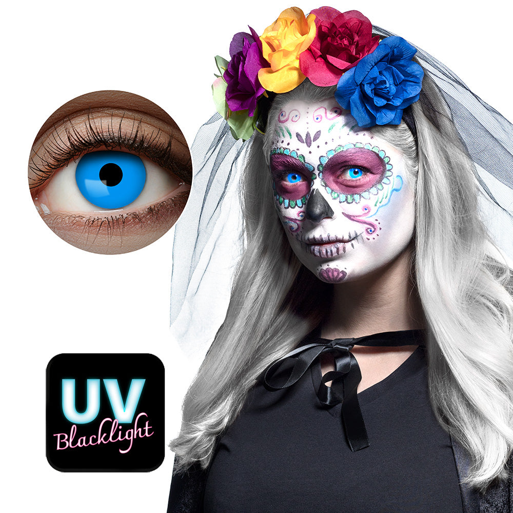 UV Flash Blue Contact Lenses - image 1