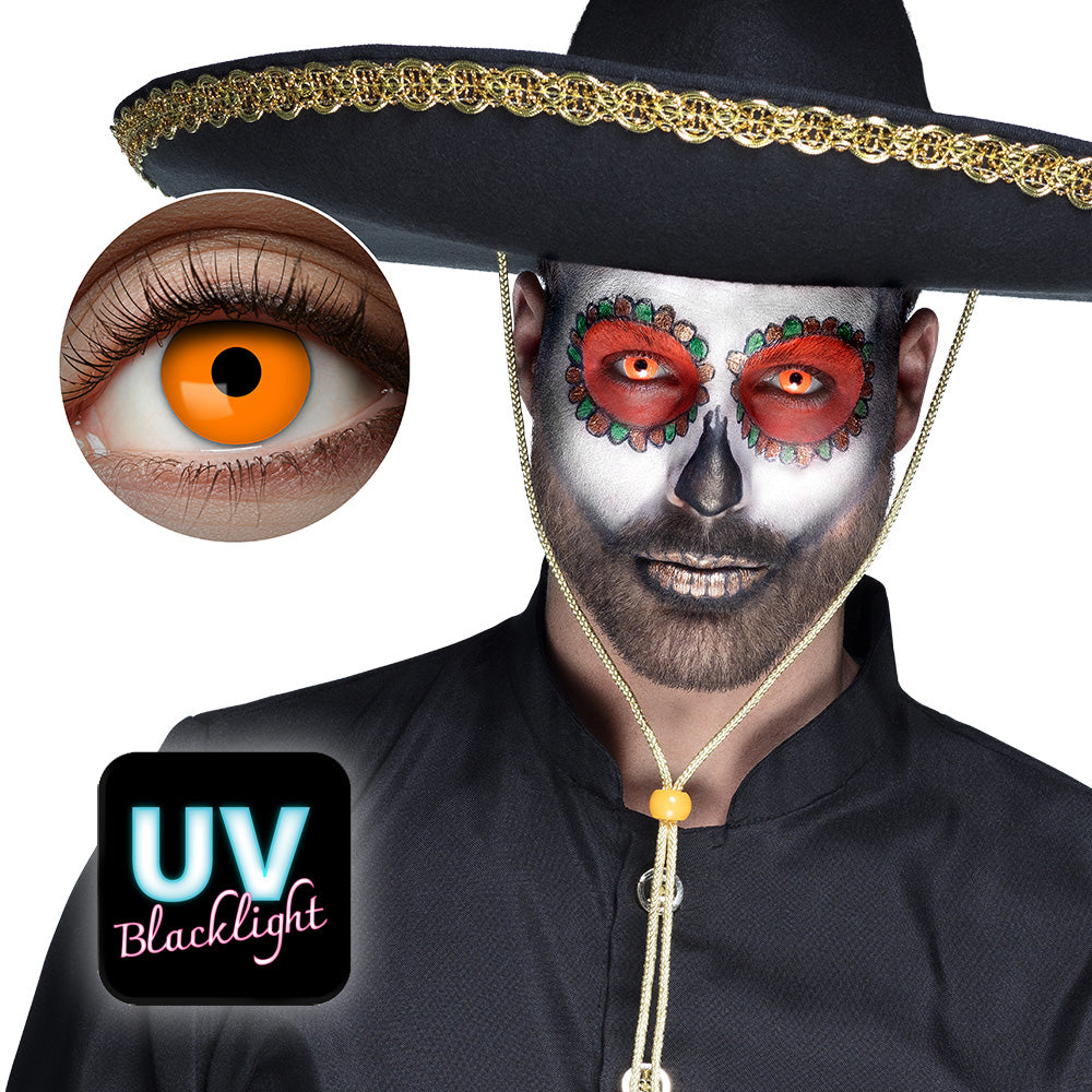 UV Flash Orange Contact Lenses - image 1
