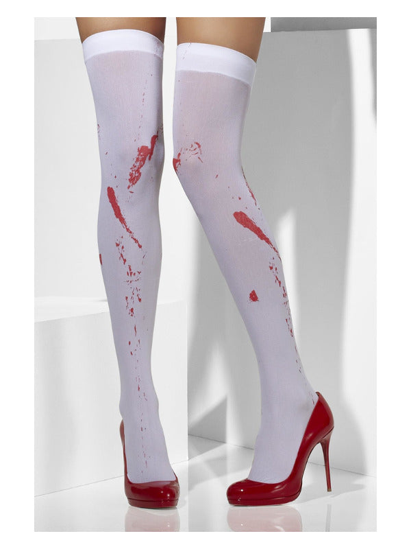 White Blood Stain Print Stockings - image 1