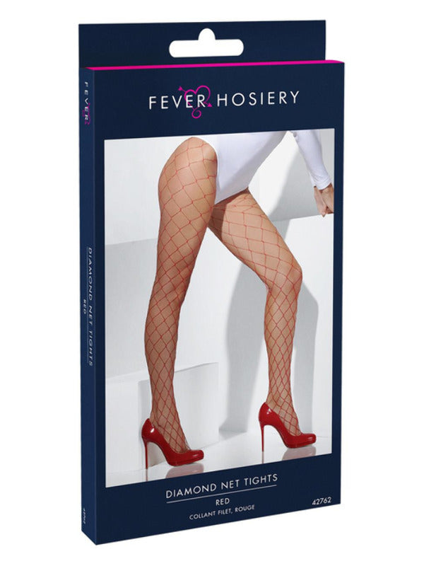 Red Diamond Net Tights - image 3