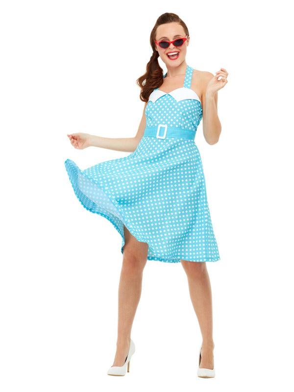 1950s Blue Pin up Swing Dress - image 1