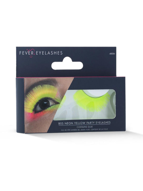 80s Neon Yellow Party Eyelashes - image 2