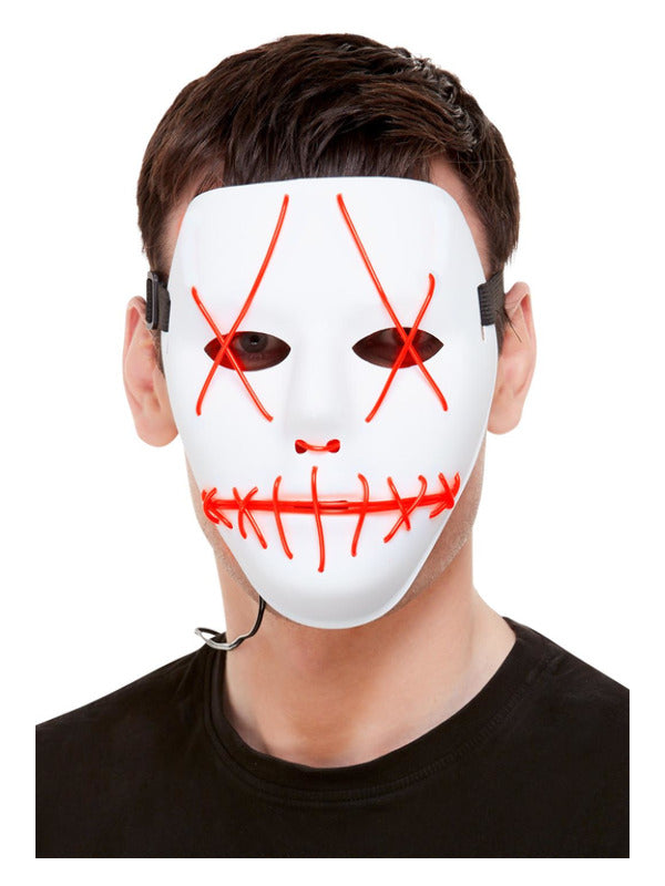 White Neon Light Up Stitch Face Mask - image 1