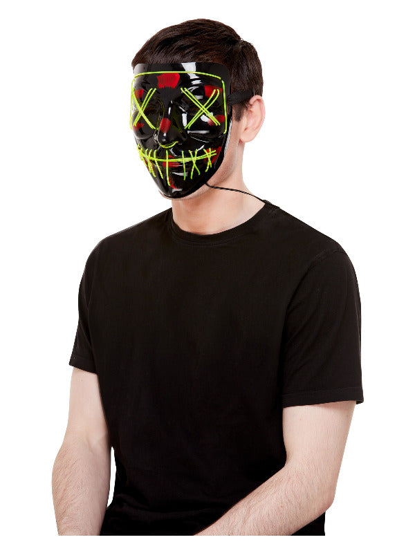 Black and Green Neon Light Up Stitch Face Mask - image 2