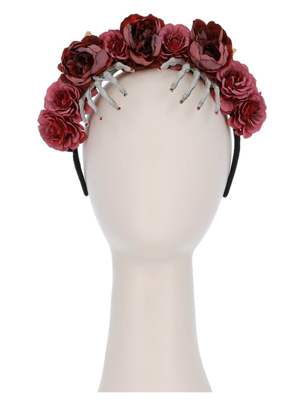 Red Rose and Skeleton Hand Headband - image 3