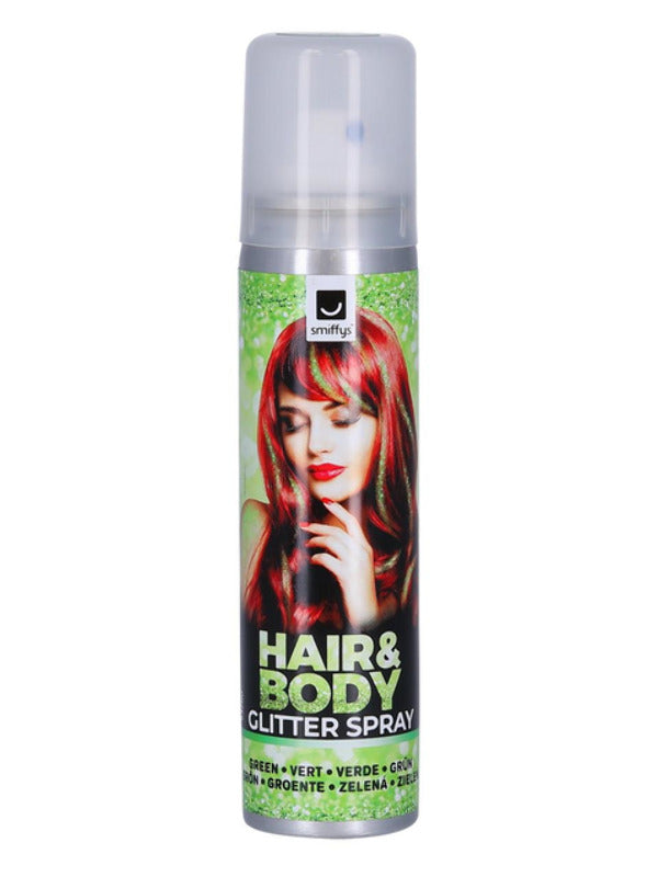 Smiffys Make-Up FX, Hair and Body Spray, Green