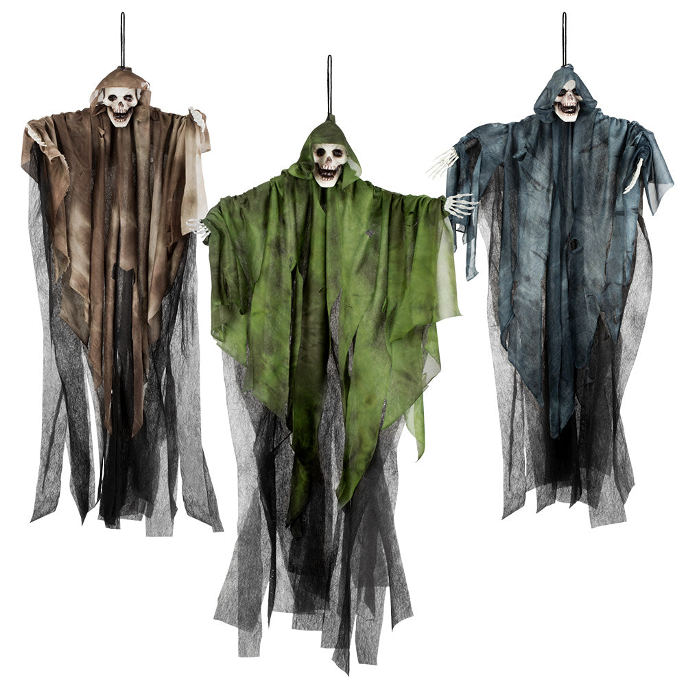 Skull Ghost Hanging Decoration - Assorted Colours - image 1