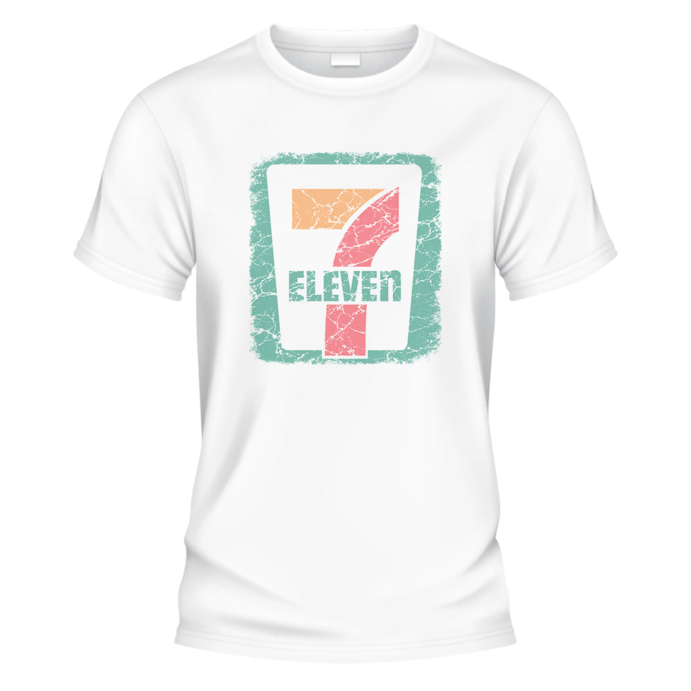 7 Eleven Classic Graphic Tee, Worn Faded Vintage Style Unisex Summer Beach Wear - image 8