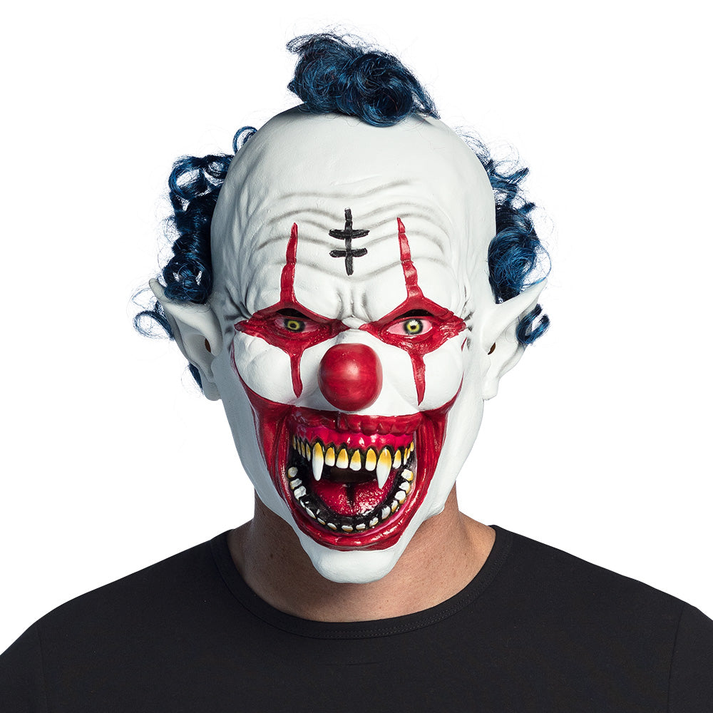 Vampire Clown with Hair Latex Head Mask - image 2