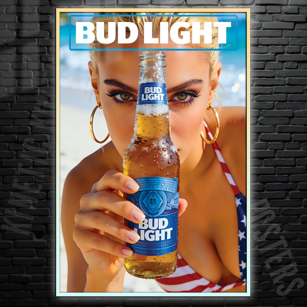 All American Bug Light Bikini Eyes Up Here Poster Wall Art, Modern Home Decor, Digital Print - image 3