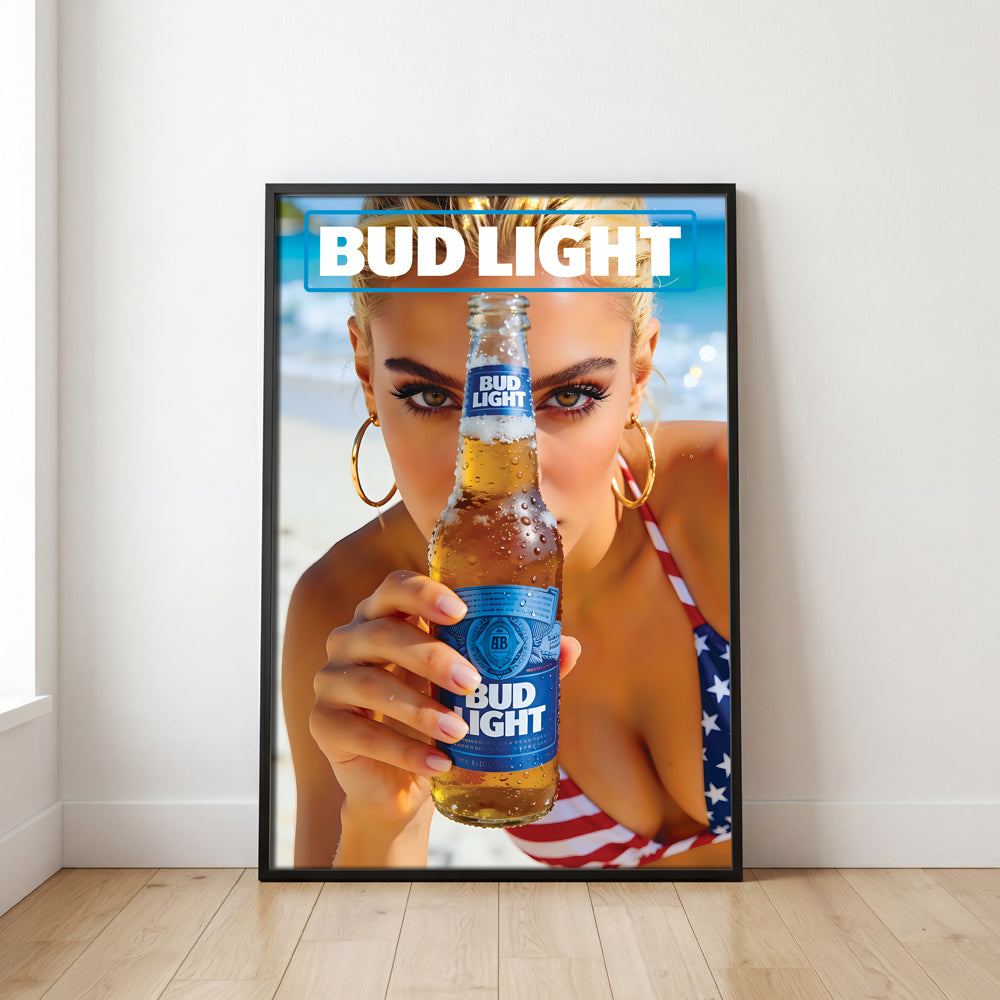 All American Bug Light Bikini Eyes Up Here Poster Wall Art, Modern Home Decor, Digital Print - image 2