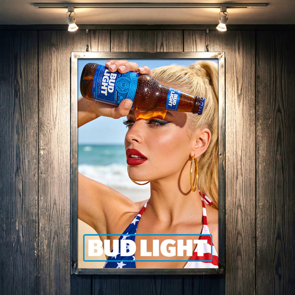 All American Bud Light Bikini Poster Wall Art, Modern Home Decor, Digital Print - image 1