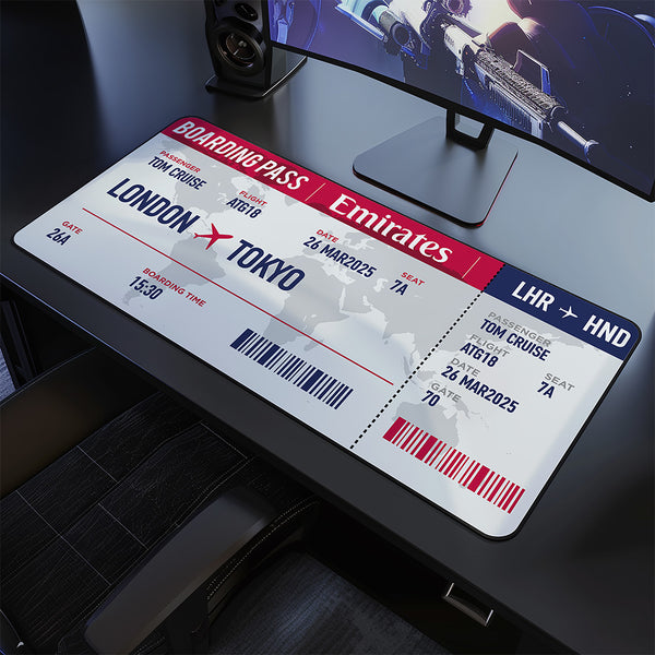 Boarding Pass Desk Pad Mouse Mat 90x40cm - image 1