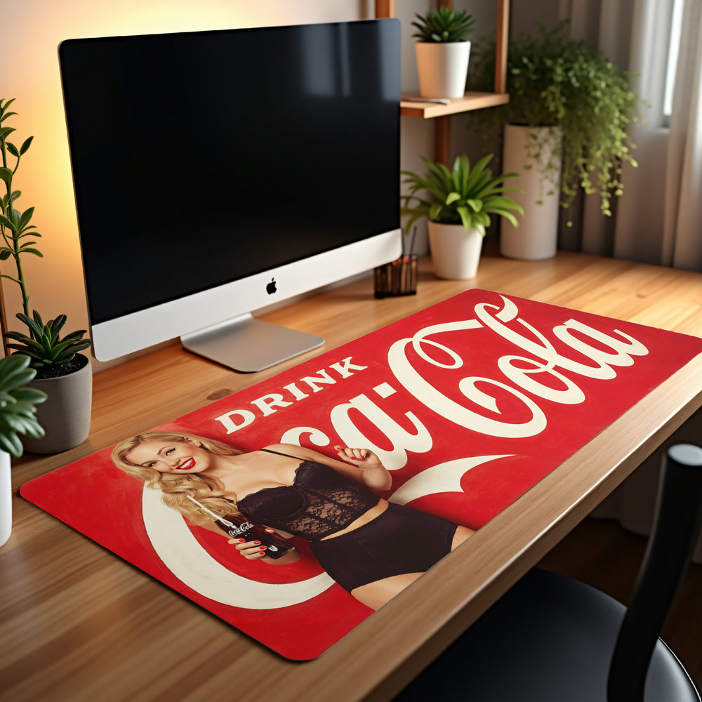 Coca Cola Basque Girl Desk Pad Mouse Mat 90x40cm - image 6