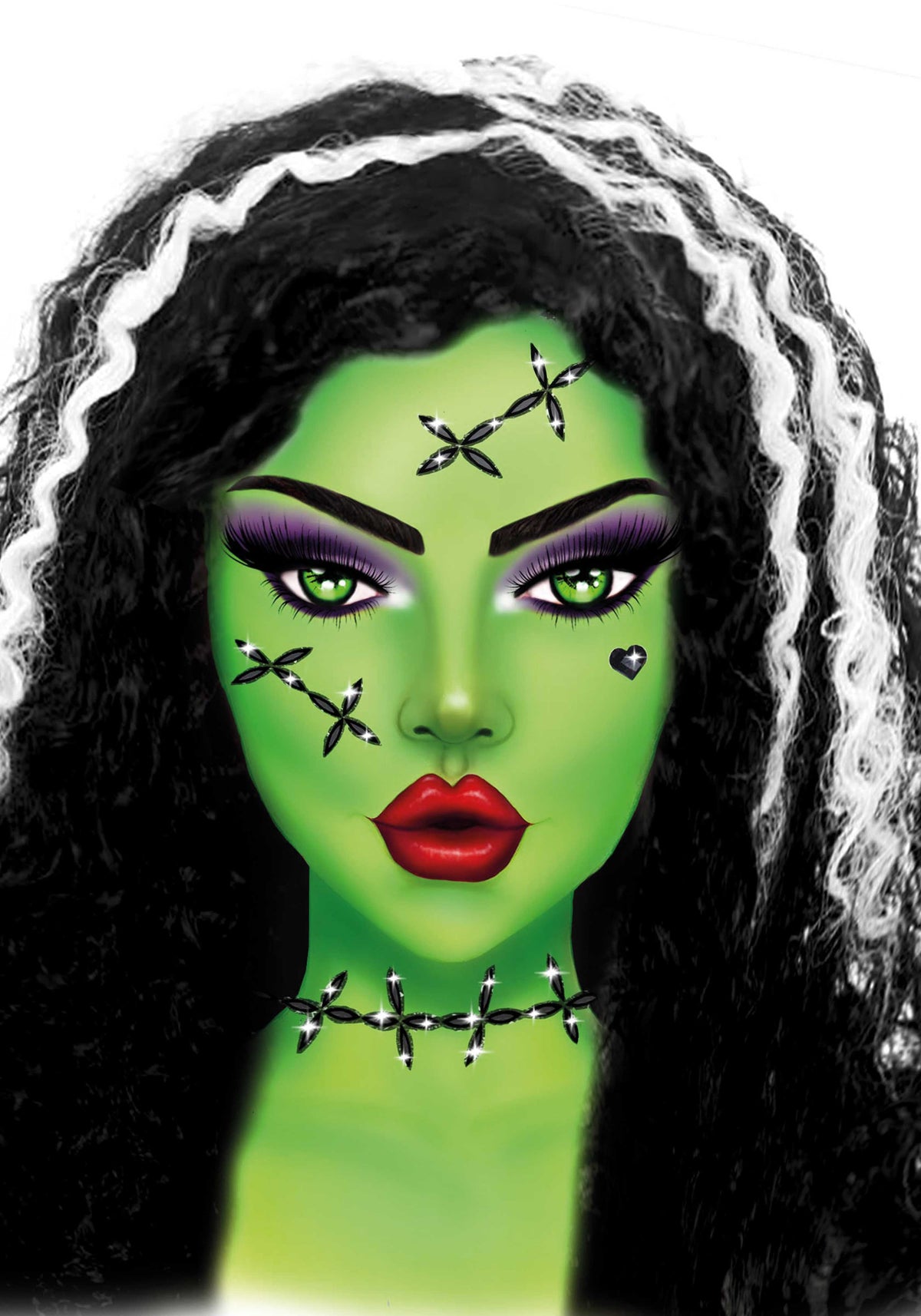 Stitches Adhesive Face Jewels Sticker - image 2