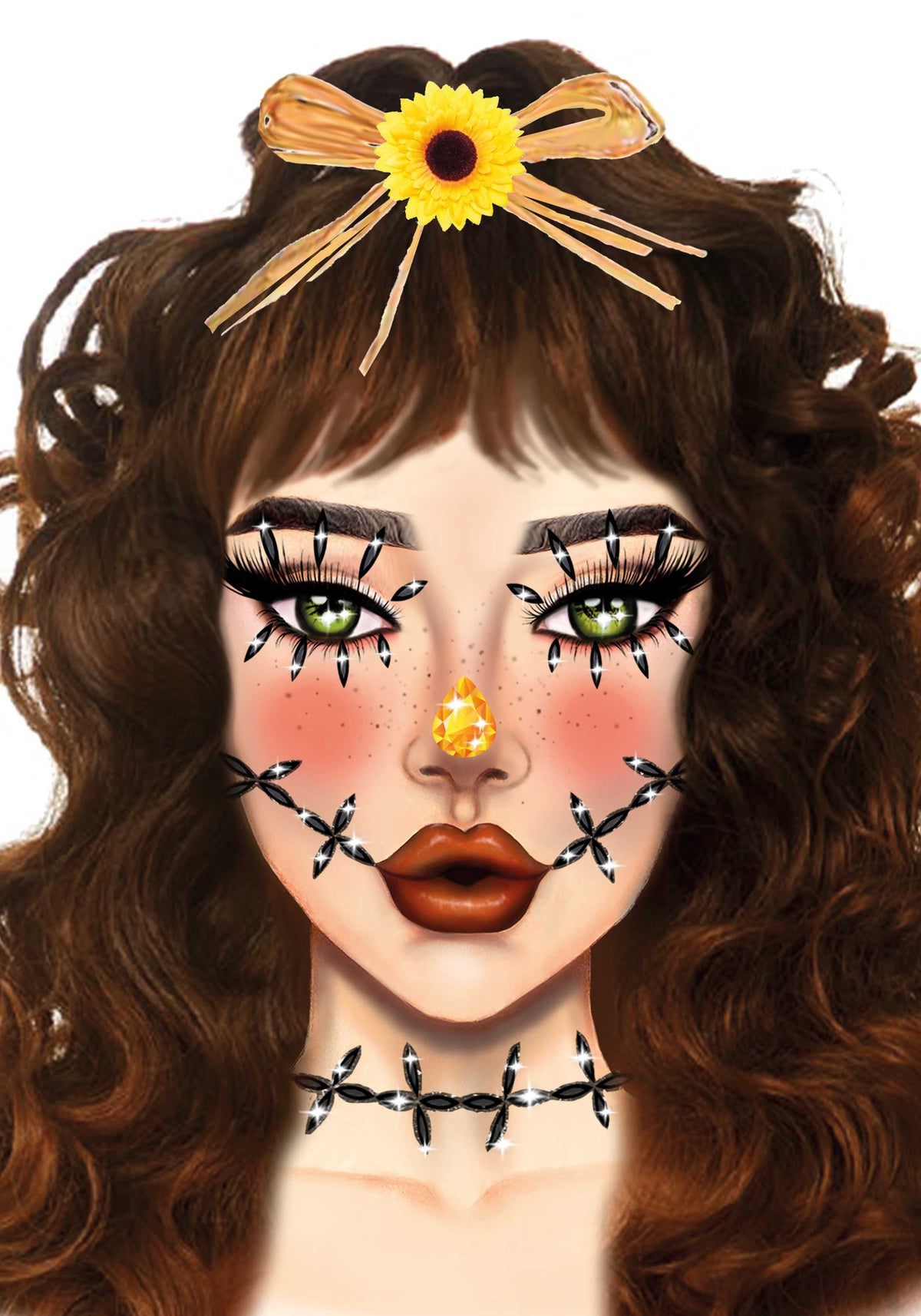 Stitches Adhesive Face Jewels Sticker - image 3