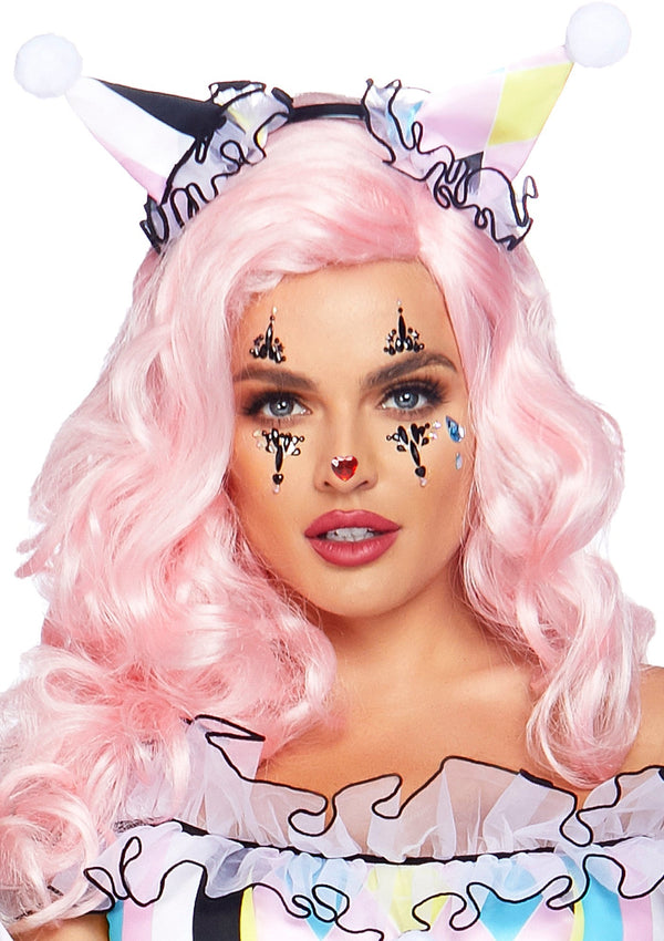 Harlequin Adhesive Face Jewels Sticker - image 1