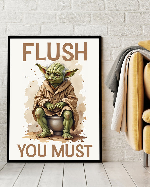 Flush You Must novelty metal print wall art