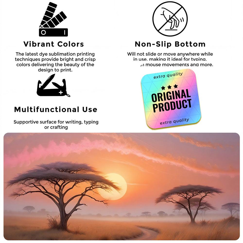 Sunset on the Serengeti Desk Pad Mouse Mat 90x40cm - image 5