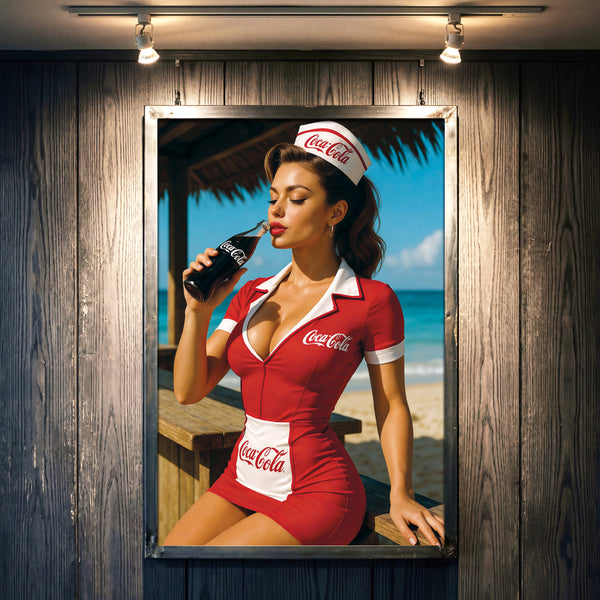 Coca Cola Sexy Poster Wall Art, Modern Home Decor, Digital Print - image 1