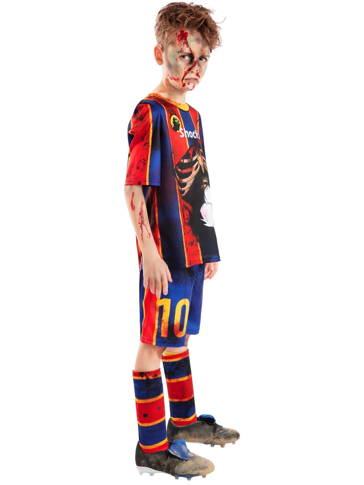 Zombie Mess-icre child costume, arms raised