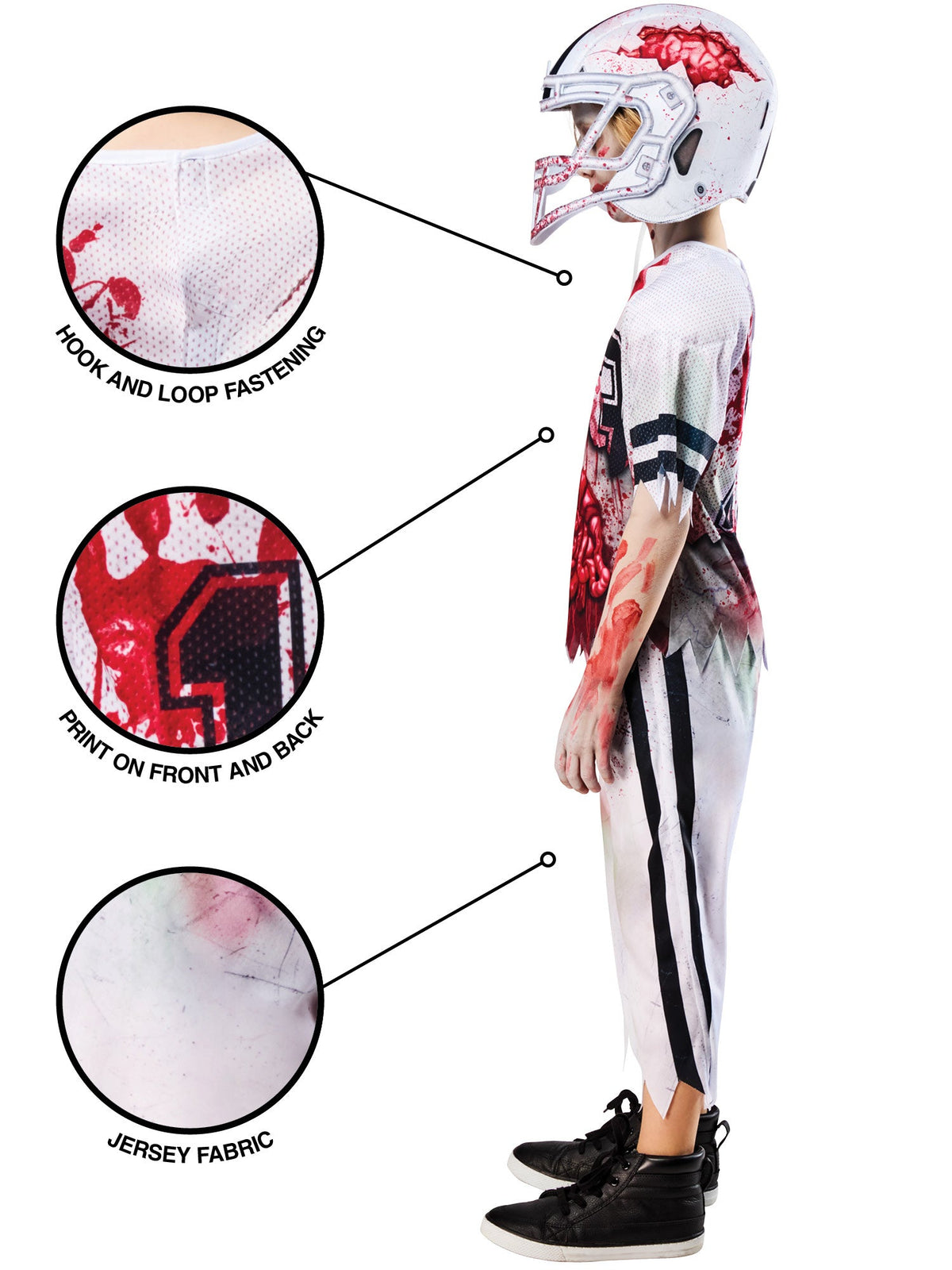 Zombie American Footballer Kids Costume - image 4