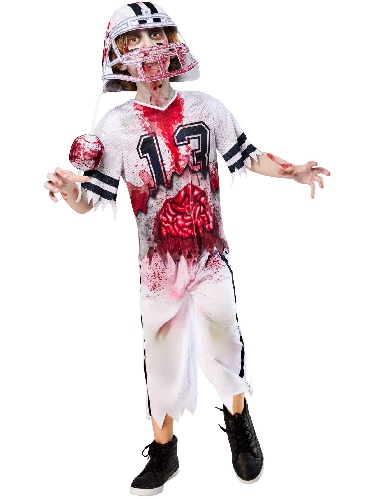 Zombie American Footballer Kids Costume - image 5