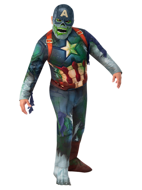 Deluxe Zombie Captain America Adult Costume - image 1