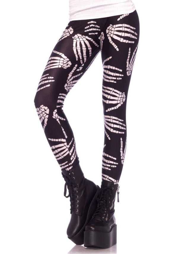 Boney Hands Skeleton Print Leggings