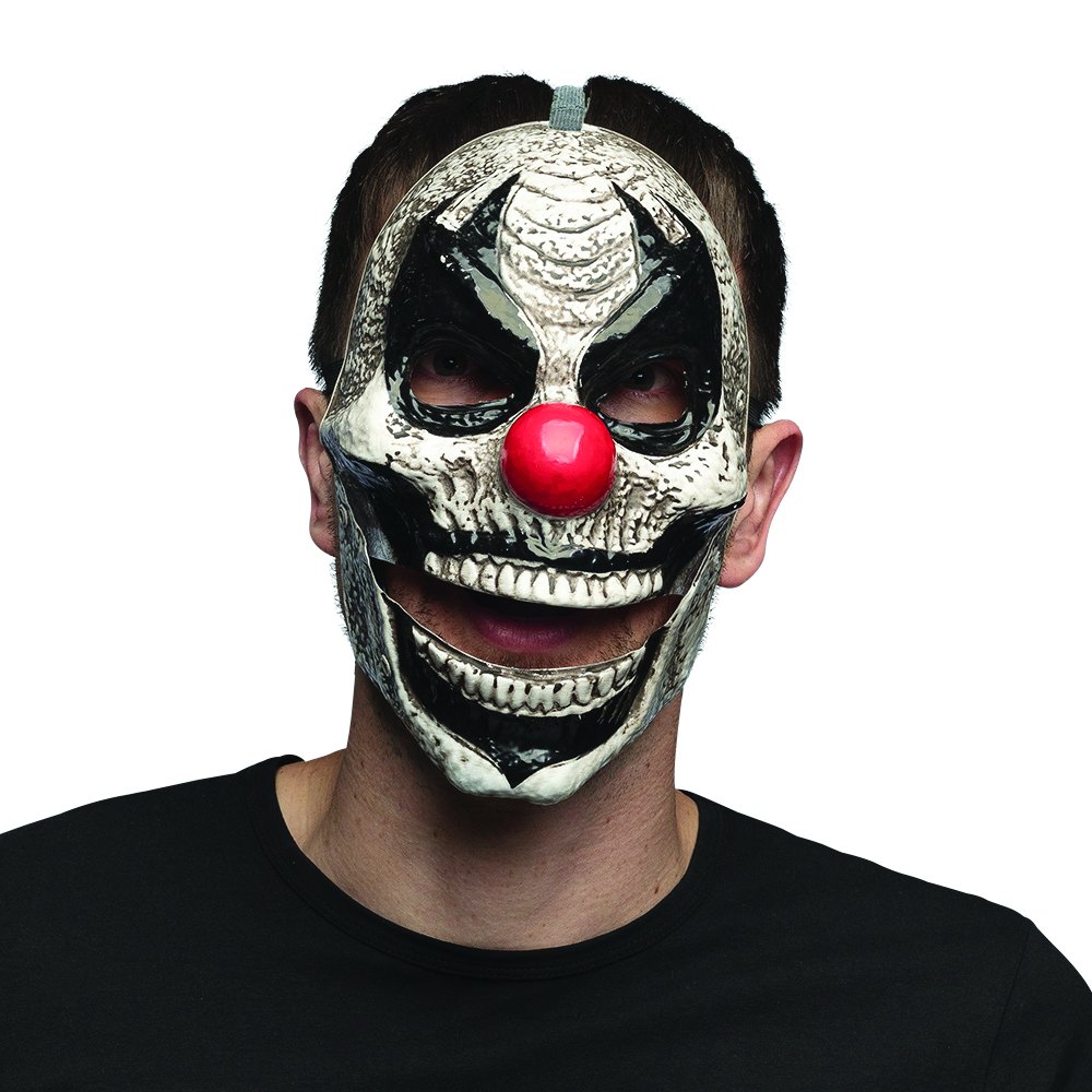 Horrible Clown Face Mask with Movable Jaw – mouth open