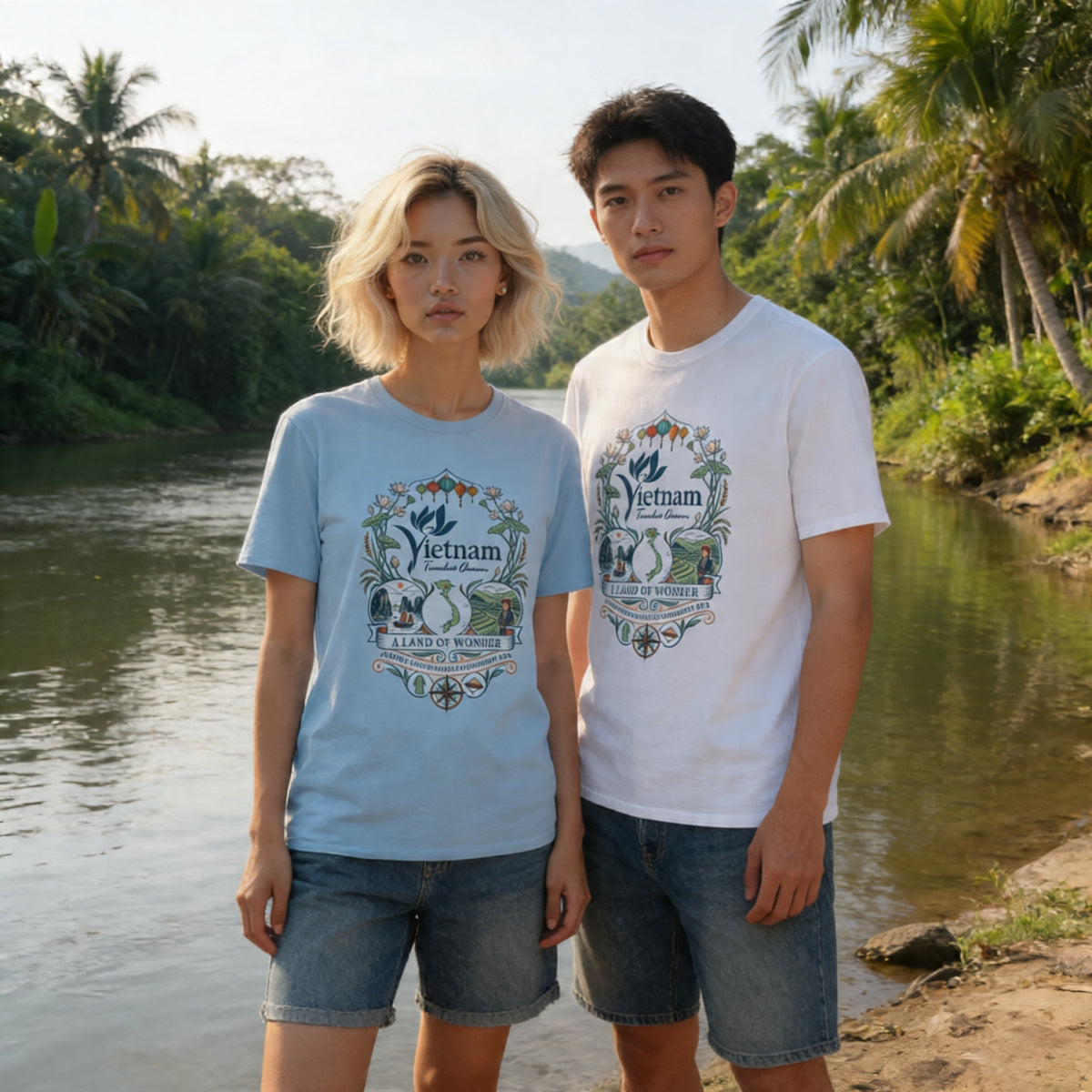 Vietnam Travel T-Shirt — 'A Land of Wonder' Vintage Scenic Tee - image 6