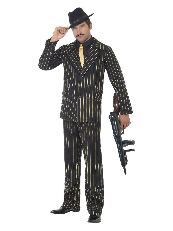 Gold Pinstripe Gangster Costume - image 4