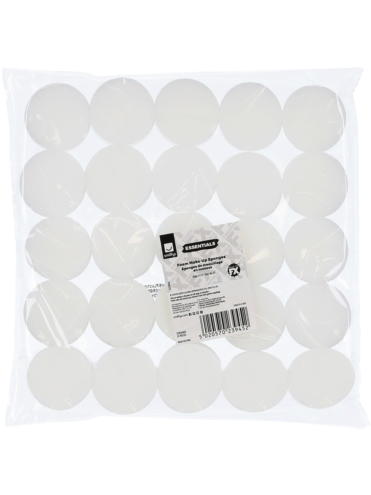 Smiffys Make-Up FX White Cosmetic Sponges