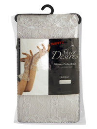 White Fingerless Lace Gloves