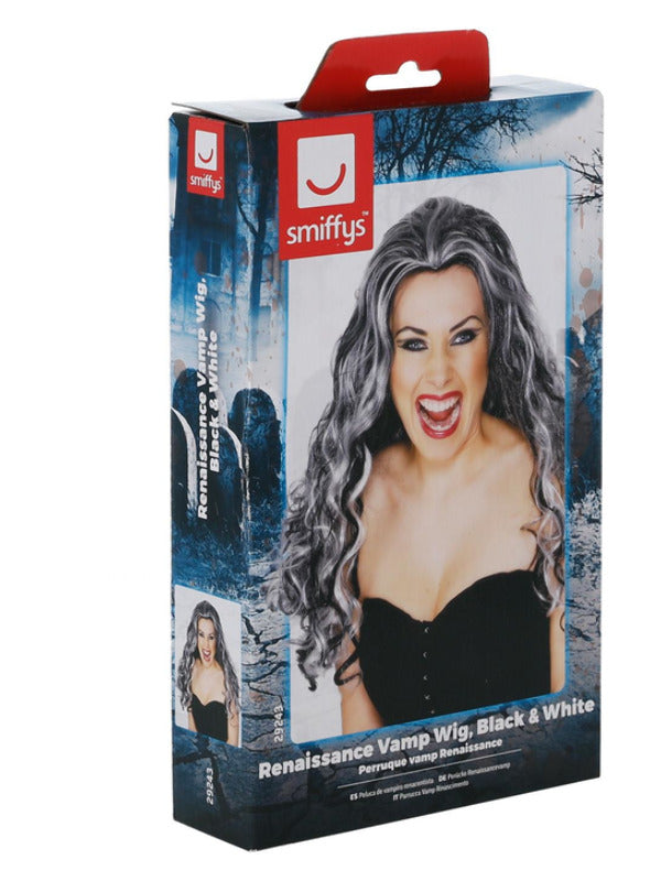 Black and White Renaissance Vamp Wig - image 3