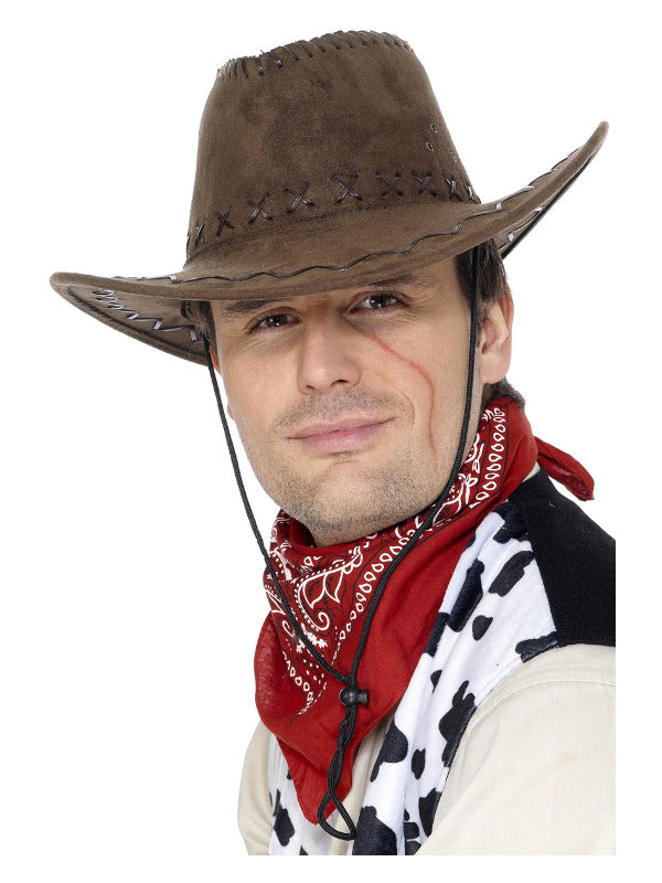 Brown Suede Look Cowboy Hat