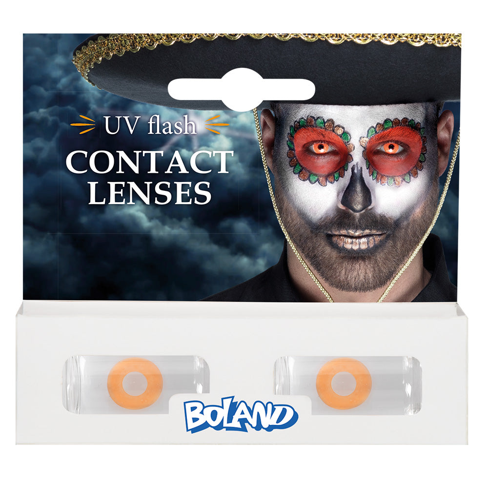 UV Flash Orange Contact Lenses - image 3