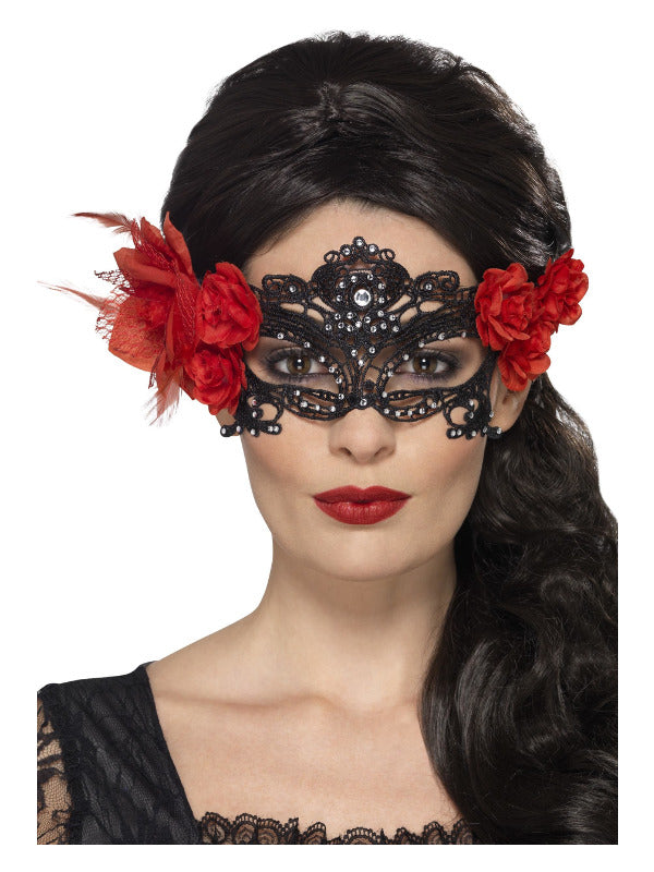 Black Day of the Dead Filigree Eyemask