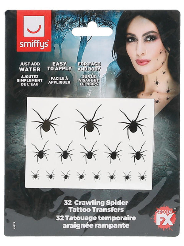 Smiffys Make-Up FX Crawling Spiders Transfers - image 2