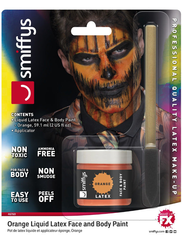 Orange Liquid Latex Face and Body Paint