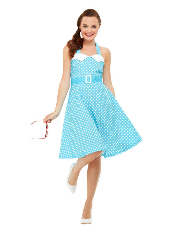 1950s Blue Pin up Swing Dress - image 2