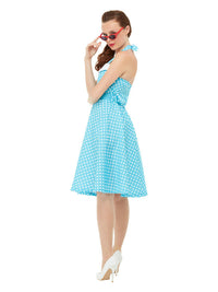 1950s Blue Pin up Swing Dress - image 4