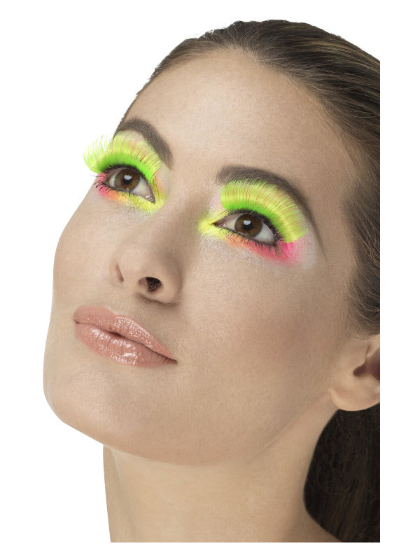 80s Neon Green Party Eyelashes - image 1